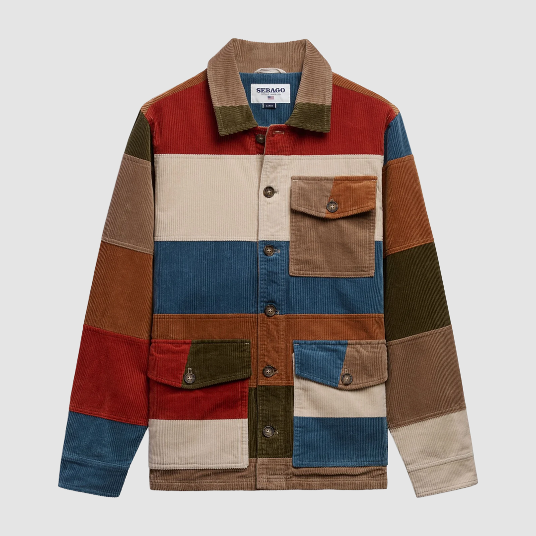 Dorr Corduroy Patchwork Jacket Beige / Brown / Sky / Green