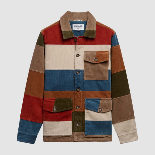 Dorr Corduroy Patchwork Jacket Beige / Brown / Sky / Green