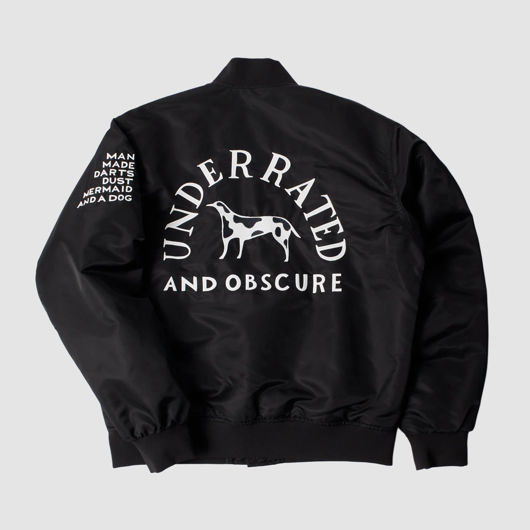 Club Not 1976 Satin Bomber Jacket Black
