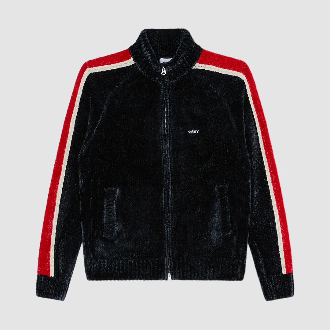 Obey Varen Zip Up Sweater Navy Multi
