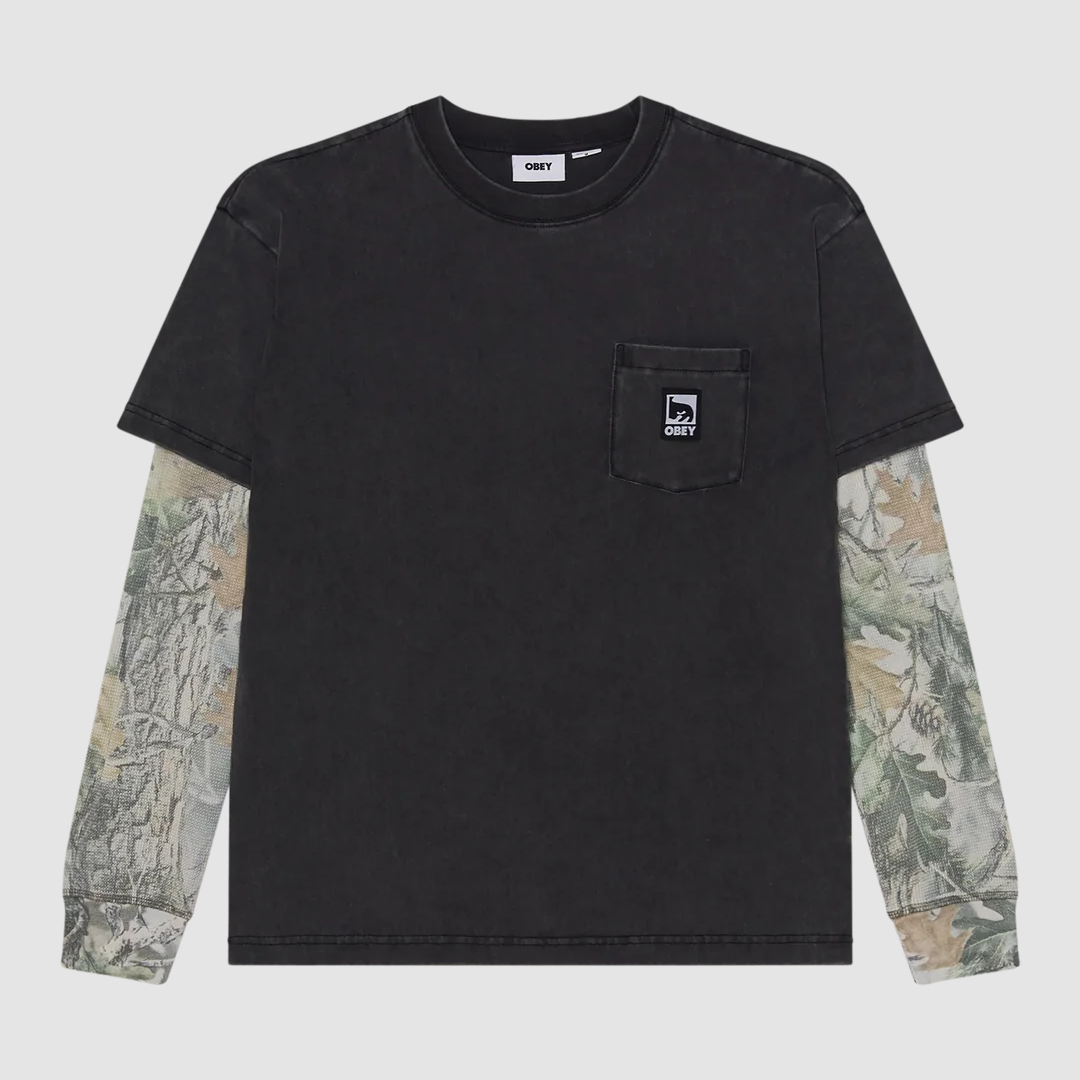 Obey Post 2Fer T-Shirt Dusty Black Limo Multi