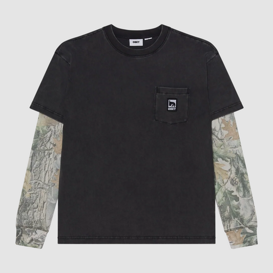 Obey Post 2Fer T-Shirt Dusty Black Limo Multi