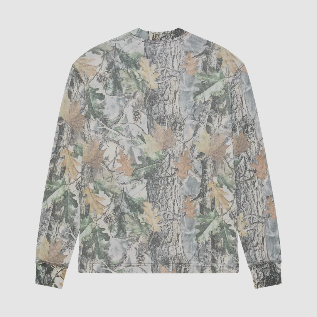 Obey Post Thermal T-Shirt Dusty Vintage Wood Camo