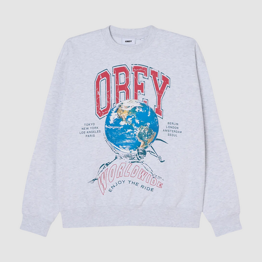 Obey Enjoy The Ride Crew Heather Grey