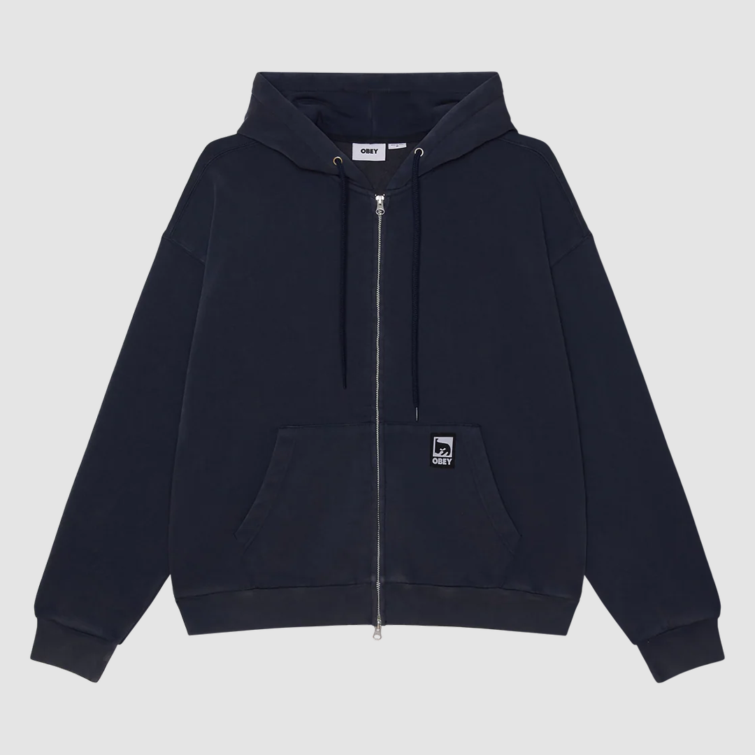 Obey Post Zip Hood Dusty Total Eclipse