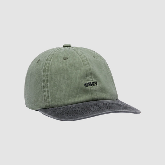 Pigment Obey Bold 6 Panel Snapback Pigment Olive Multi