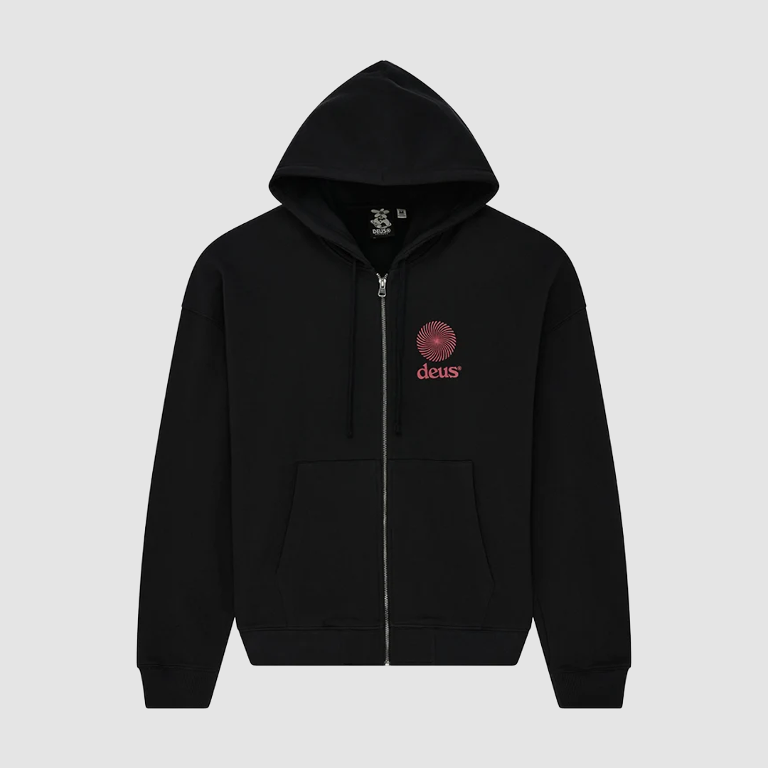 Strata Zip Hoodie Black