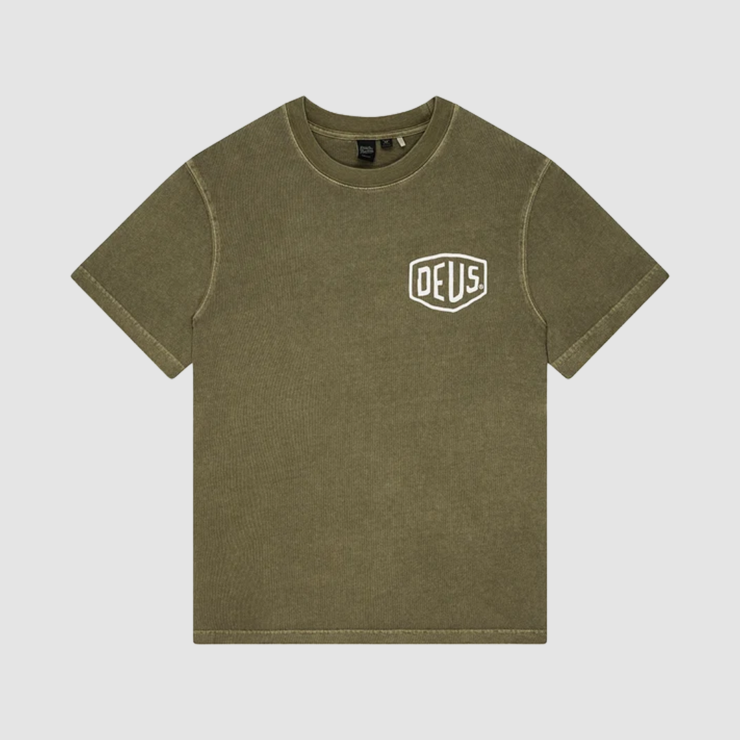 Shield Garment Dyed T-Shirt Olive Green