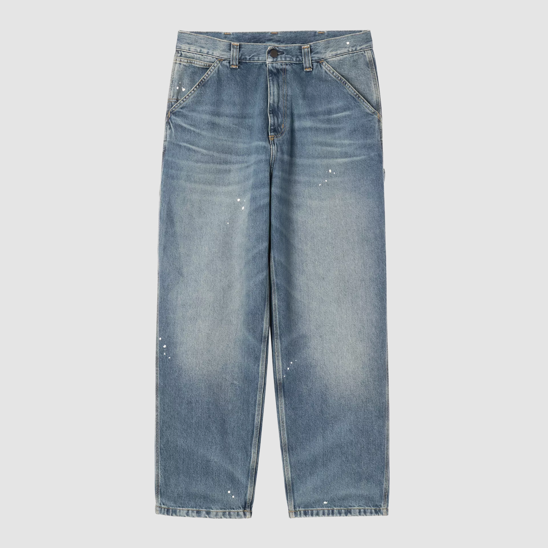OG Single Knee Pant Blue Destroy Wash Splatter
