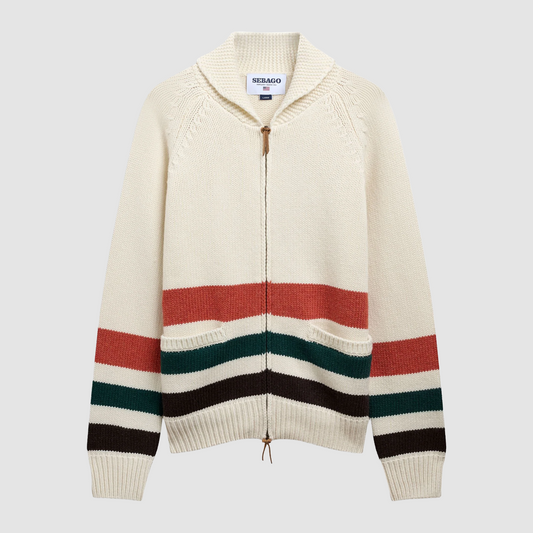 Dyer Bay Cardigan White Natural / Brown / Green