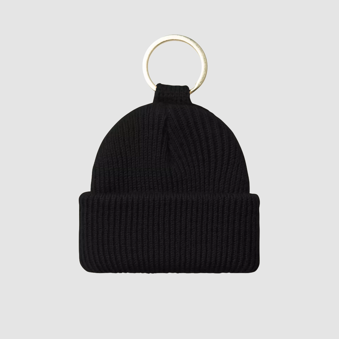 Mini Watch Hat Keychain Black