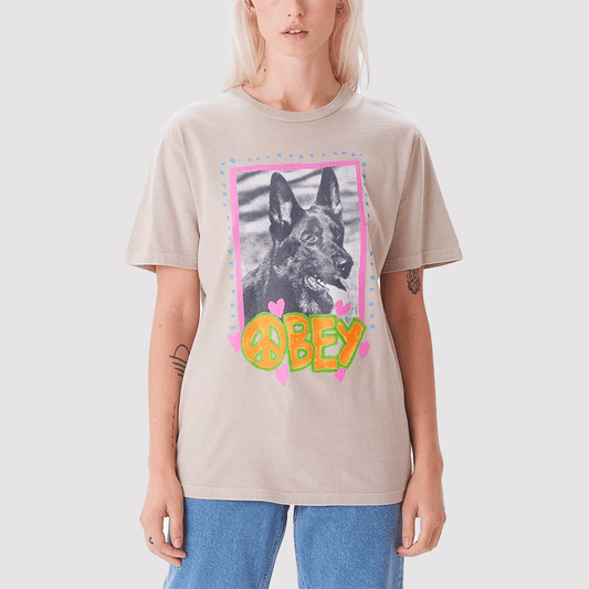 Obey Love Dog T-Shirt Clay