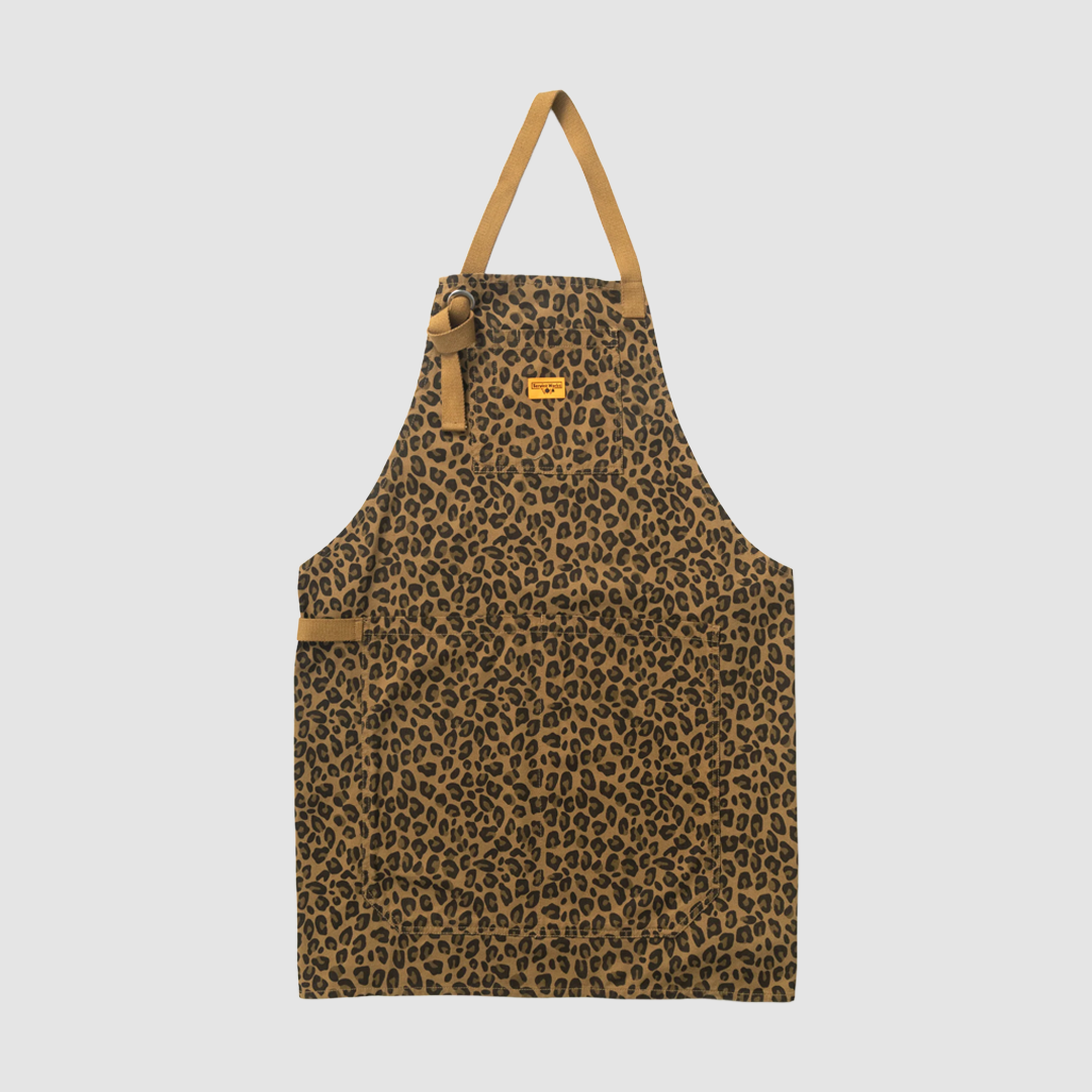 Patterned Apron Brown Leopard