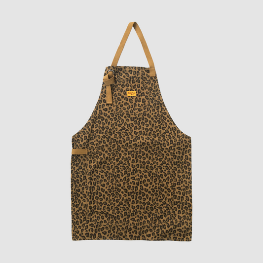 Patterned Apron Brown Leopard