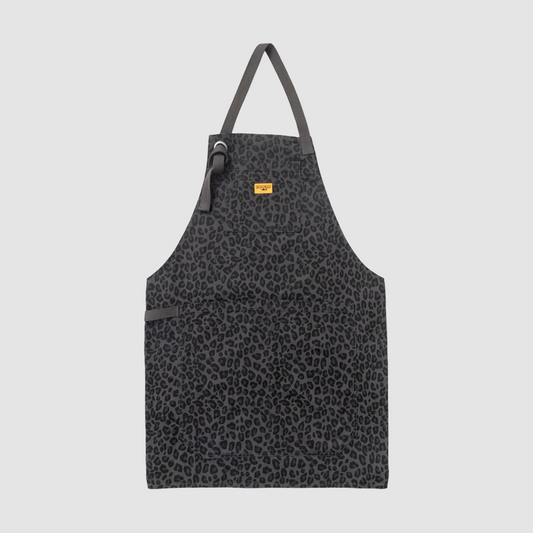 Patterned Apron Black Leopard