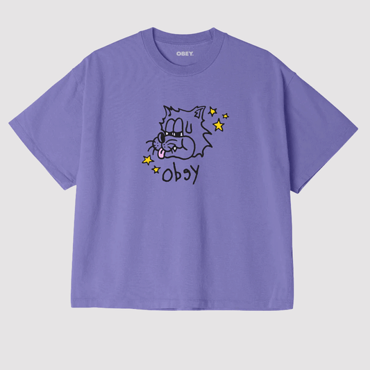 Obey Cat In The Stars Purple Flower