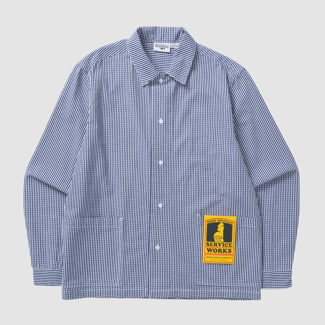 Gingham Waiter Shirt Blue