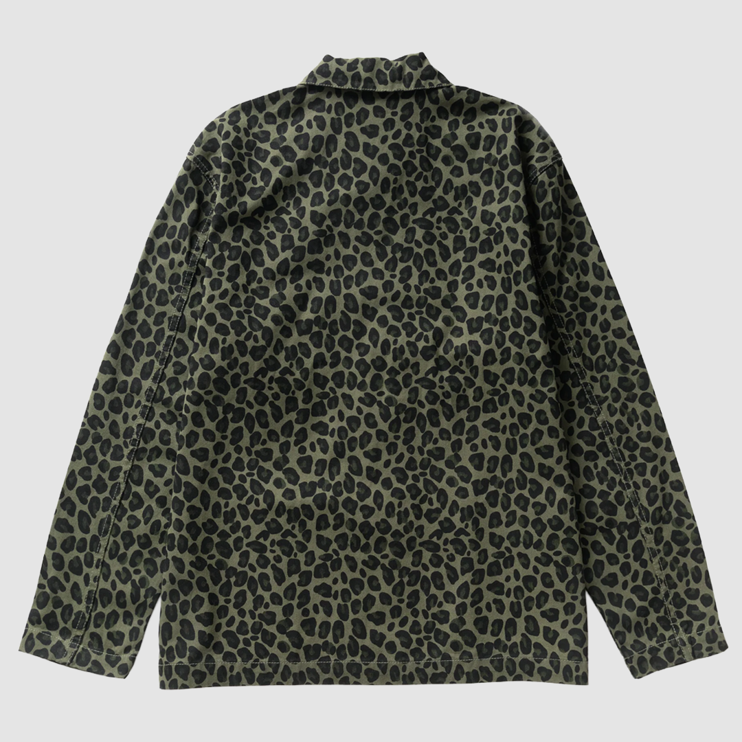 Patterned Easy Chef Shirt Green Leopard