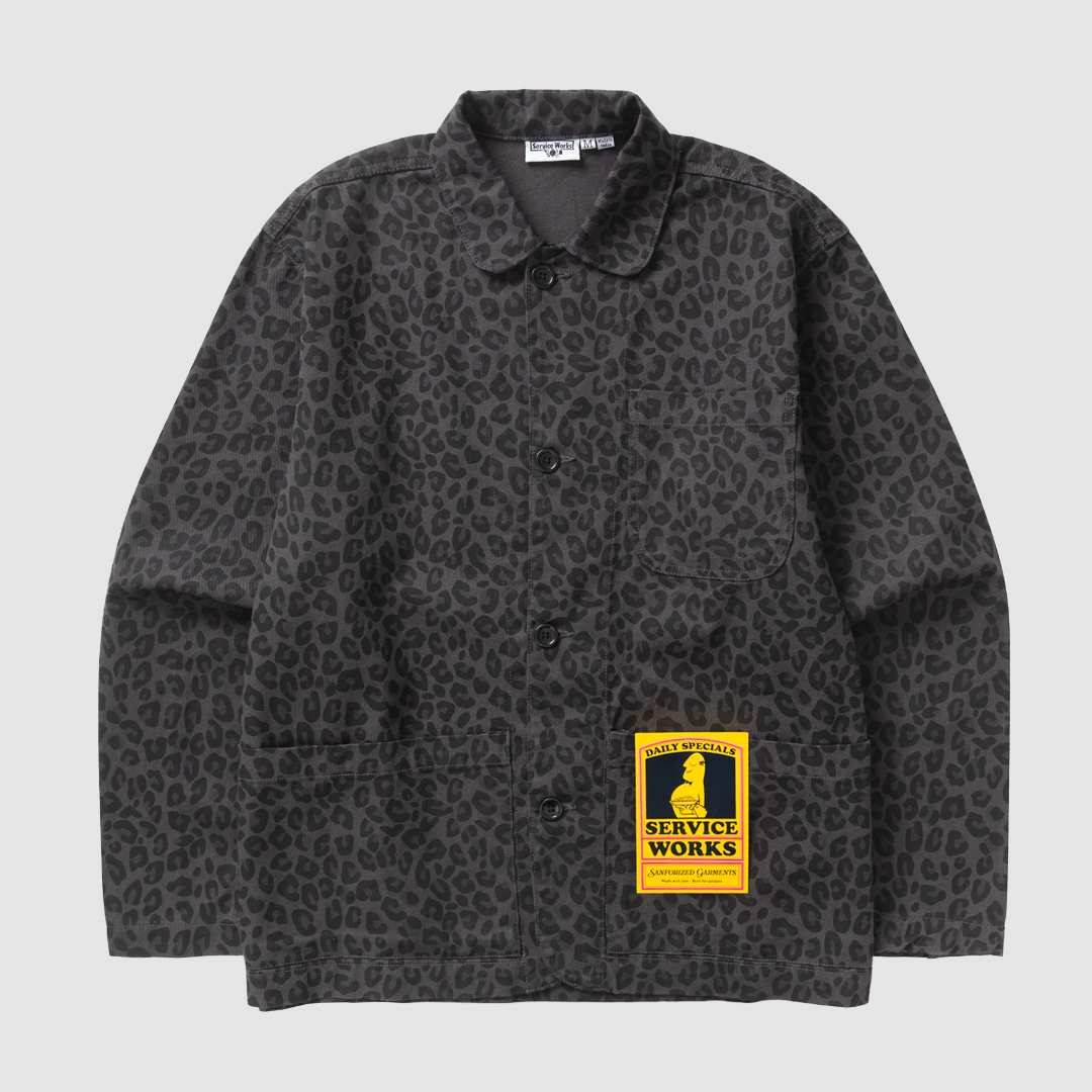 Patterned Easy Chef Shirt Black Leopard