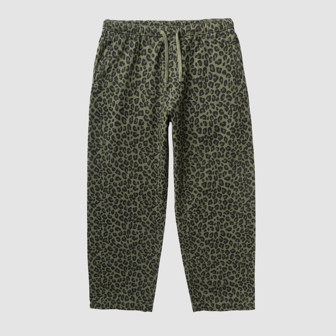 Patterned Easy Chef Pants Green Leopard