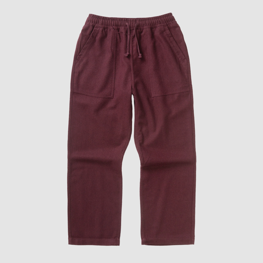 Flannel Chef Pants Burgundy