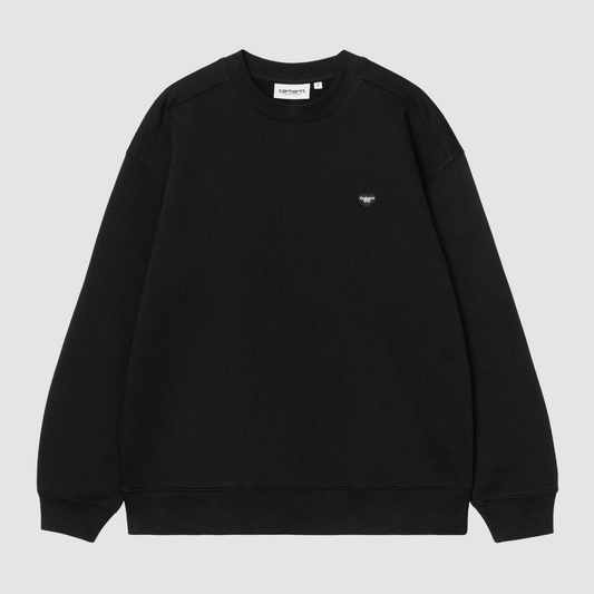 W' Small Heart Patch Sweat Black