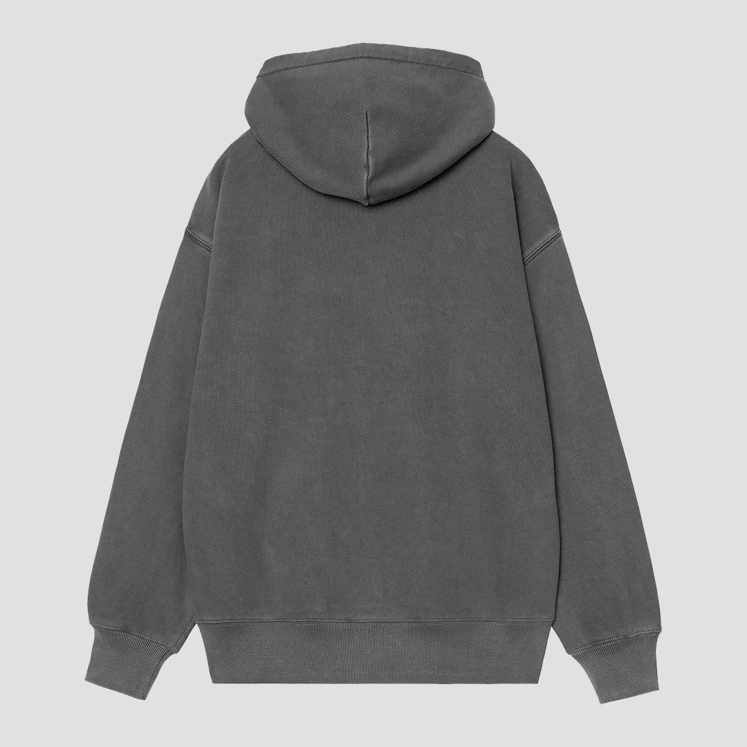 W' Hooded Lumo Sweat Black Garment Dyed