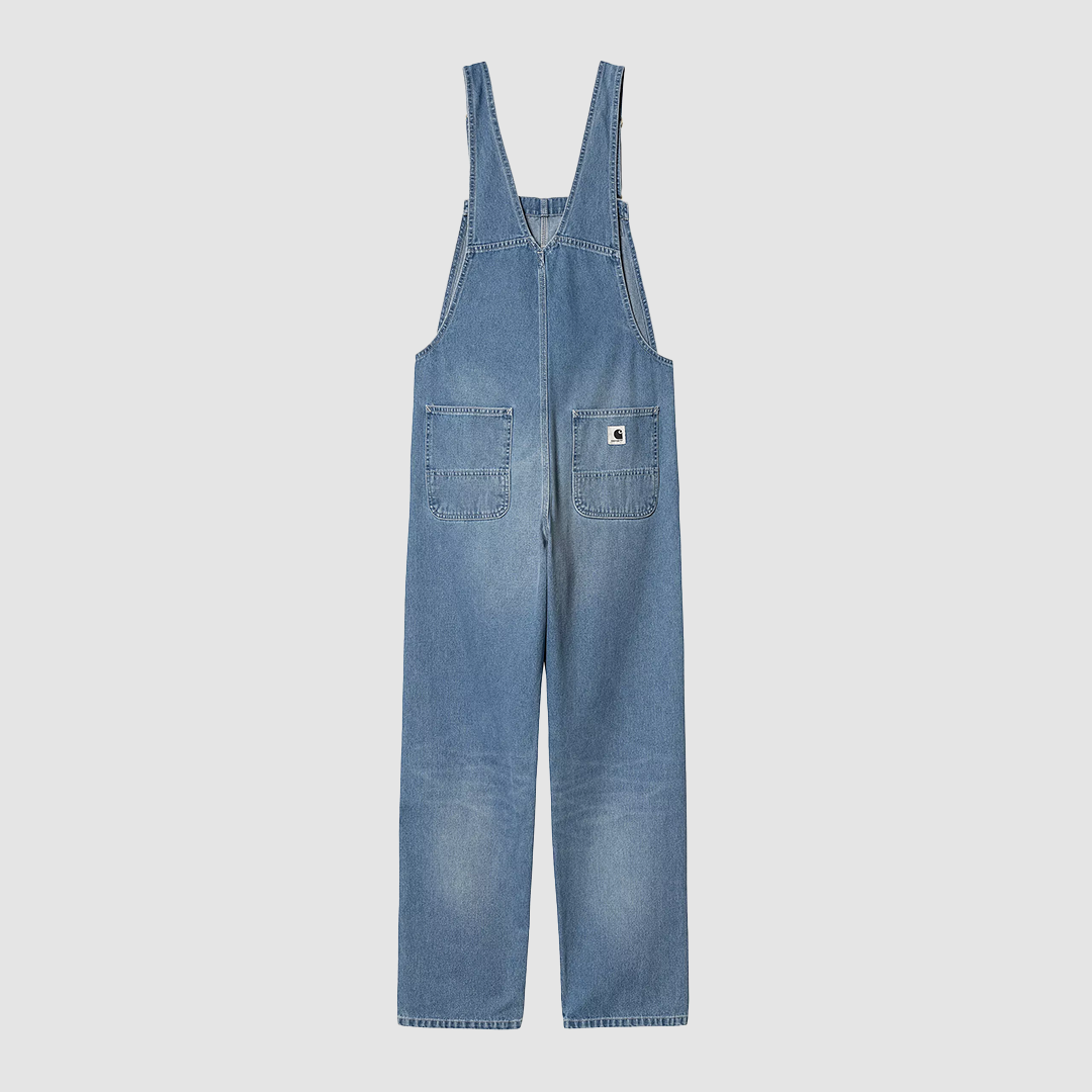 W' Bib Overall Straight Blue Light True Washed