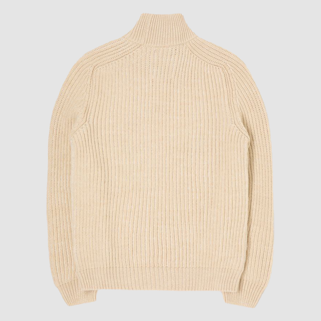 Roni High Collar Sweater Beige Garment Washed