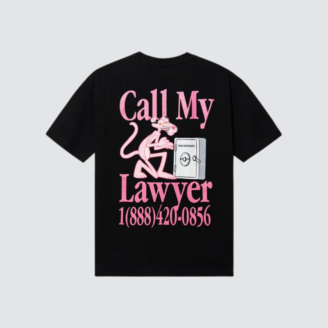Pink Panther Call My Lawer T-Shirt Black