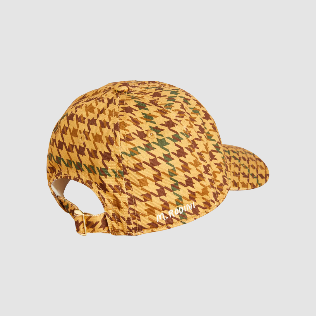 Dog Houndstooth AOP Soft Cap Beige