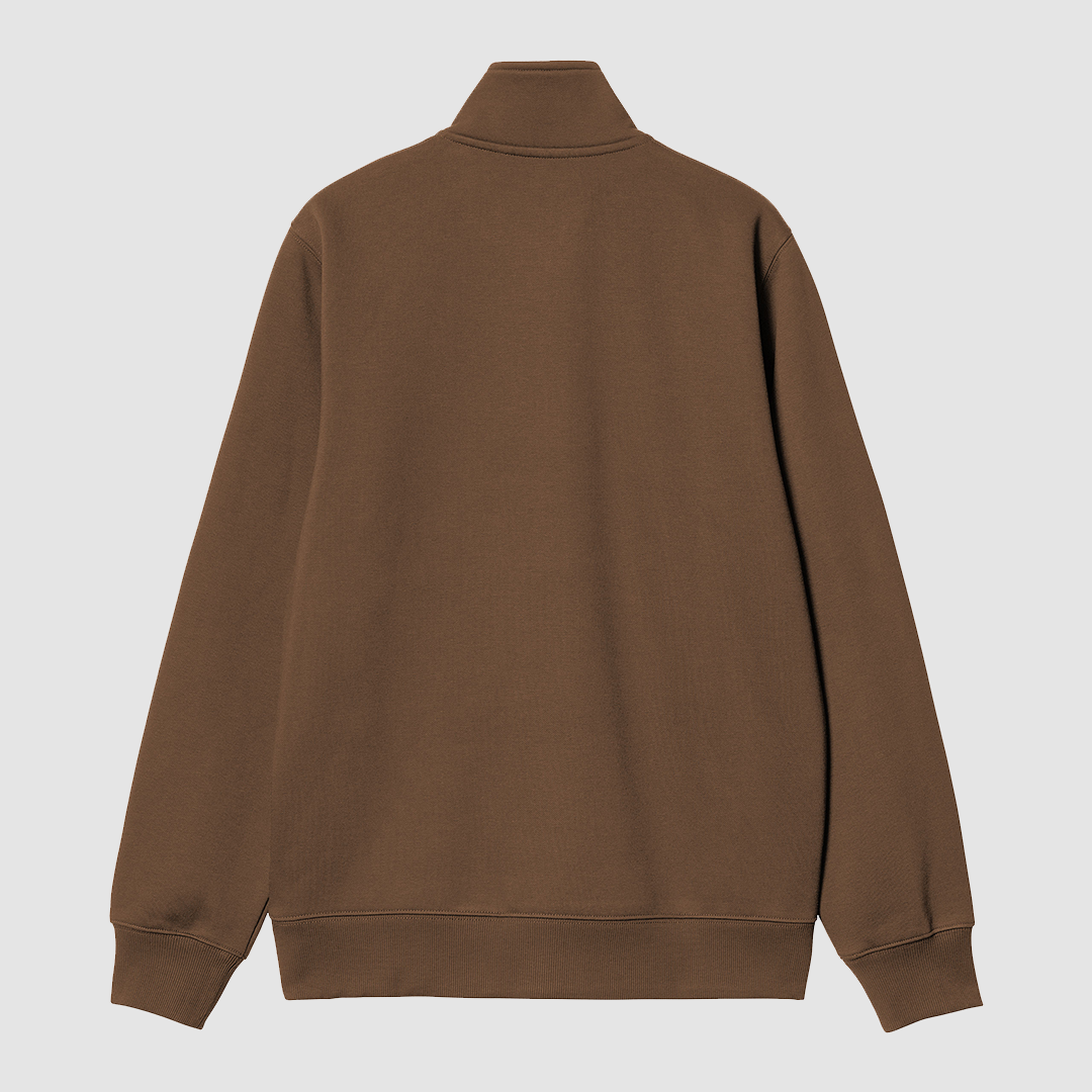 Chase Neck Zip Sweat / Chocolate / Gold