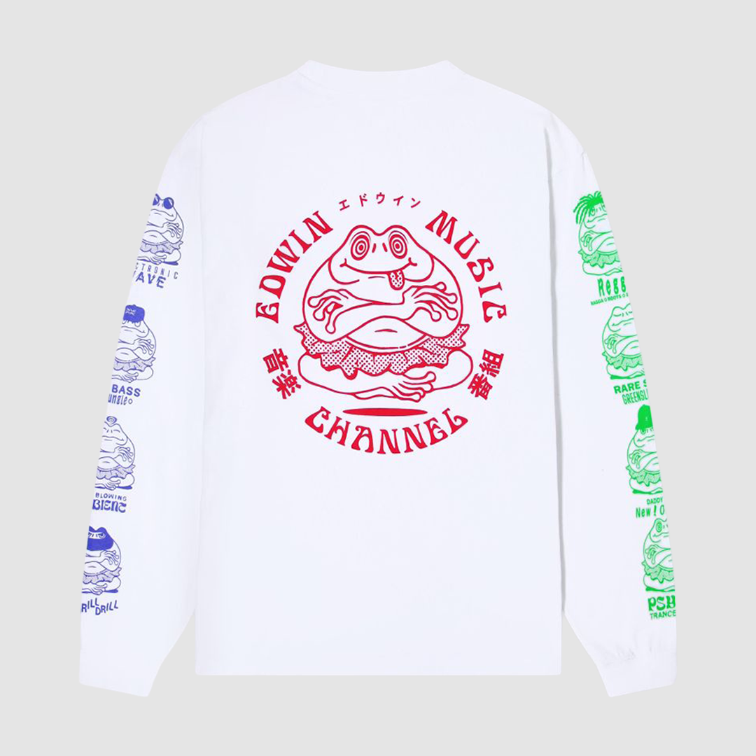 Edwin Music Channel LS T-Shirt White