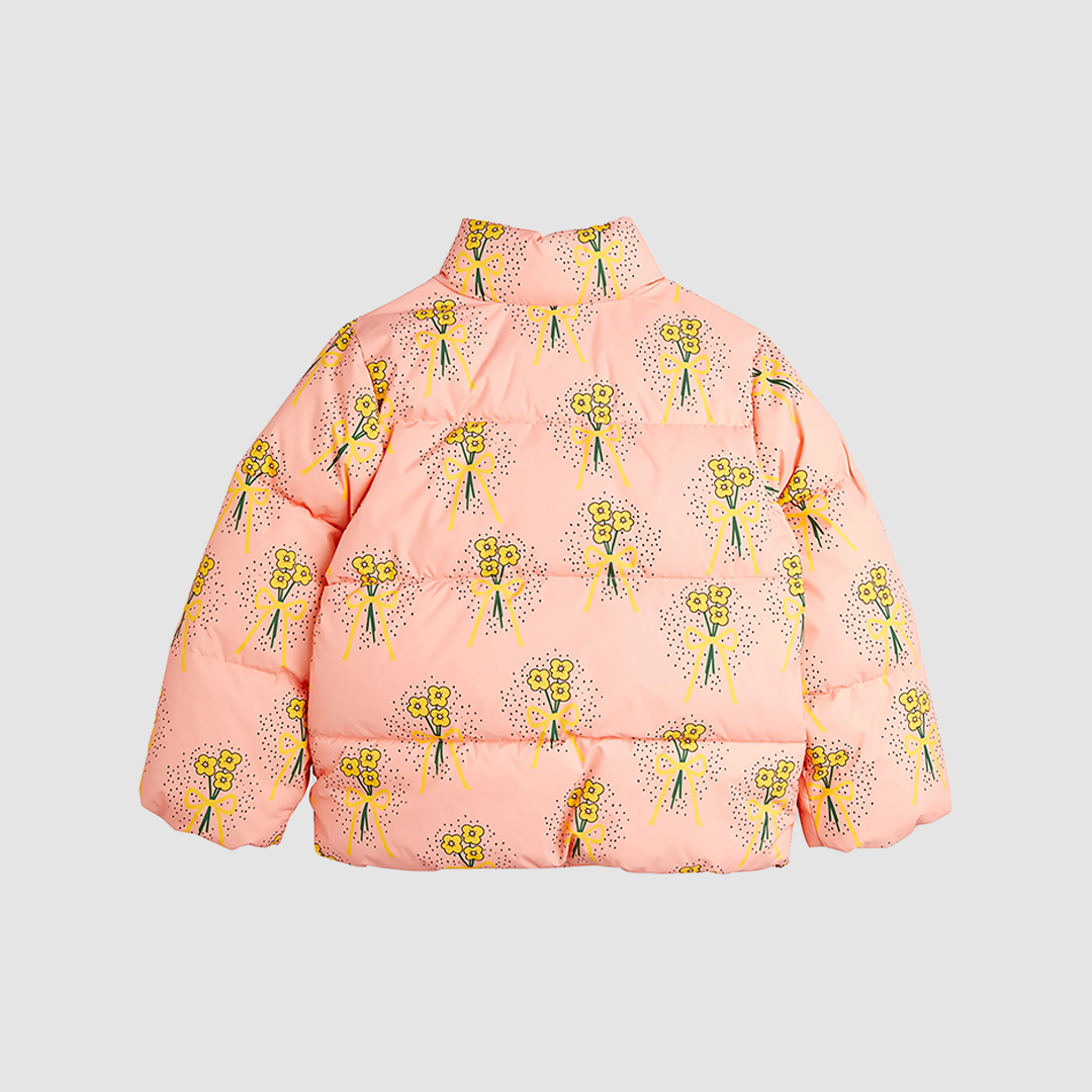 Winter Flowers AOP City Puffer Jacket Pink