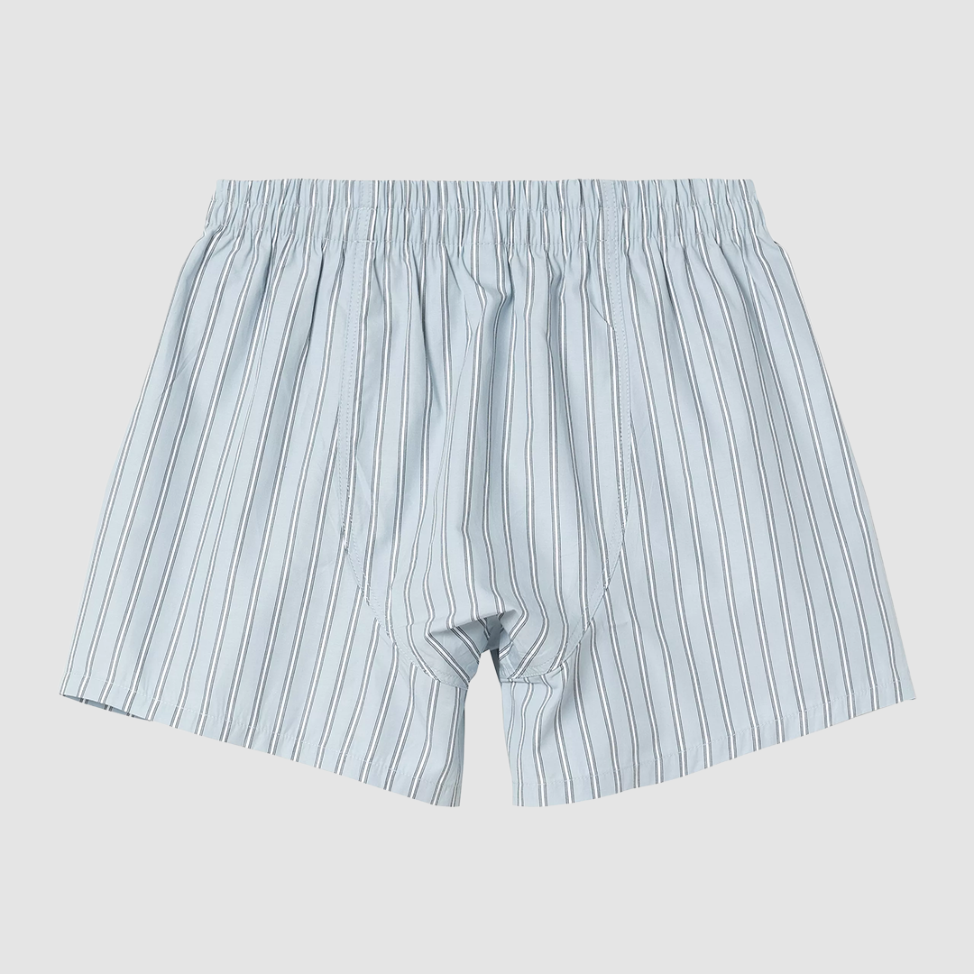 Cotton Boxer Grimsby Stripe Blue Fog