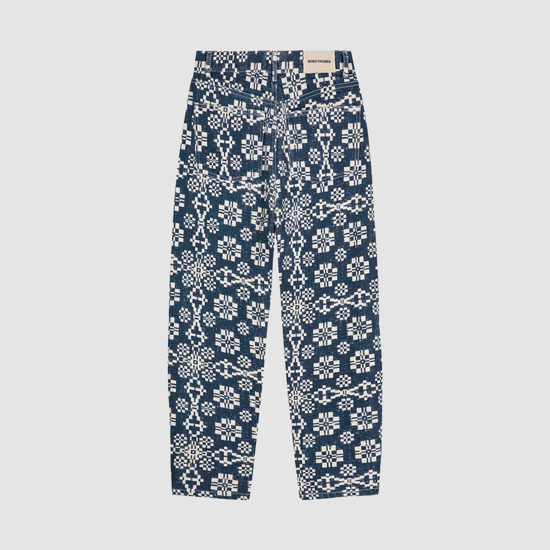 Kaleidoscope Pattern High Waist Jeans