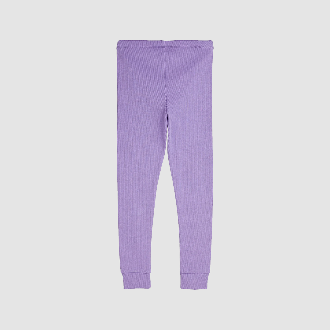 Solid Rib Leggings Purple