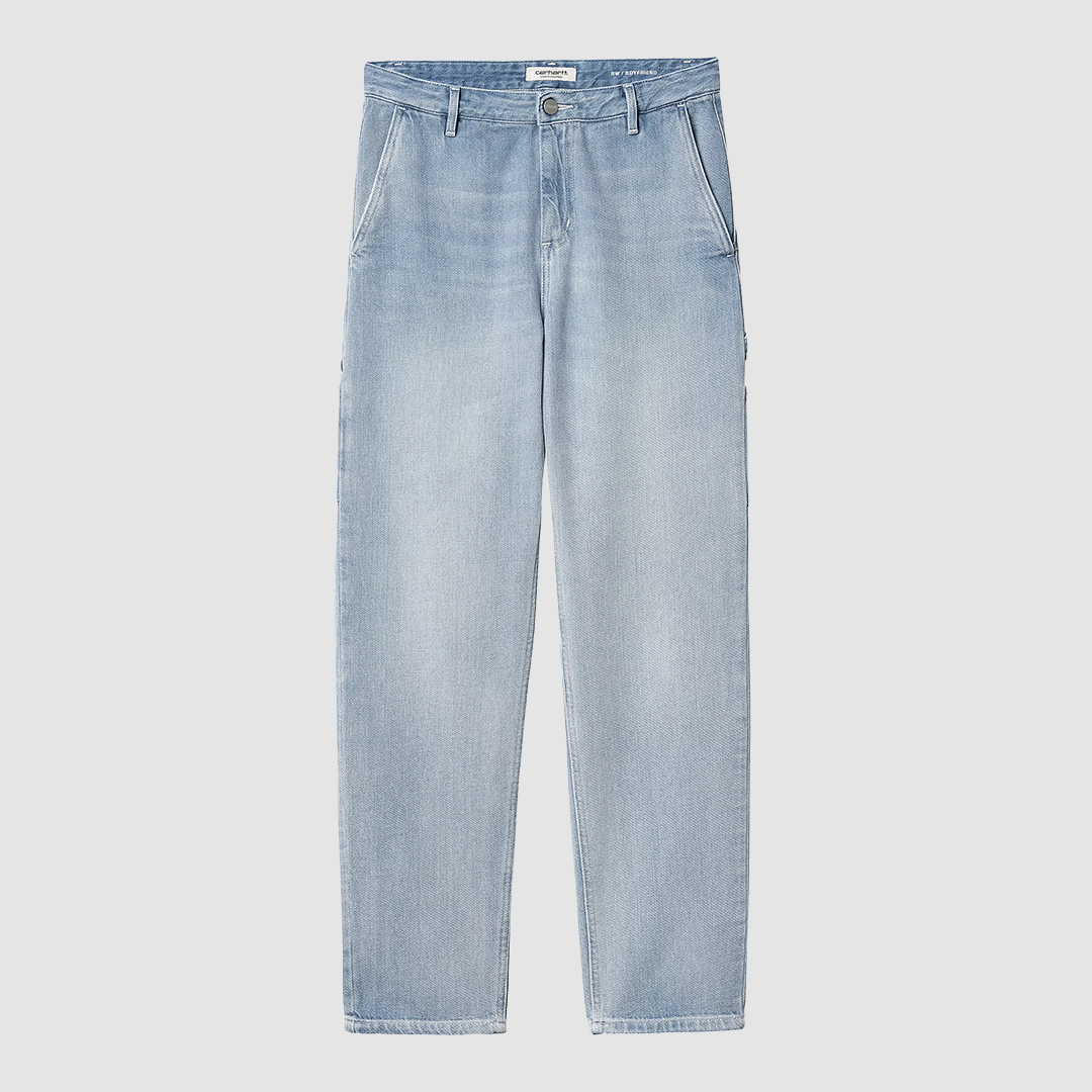W' Pierce Pant Straight Blue Light Stone Washed
