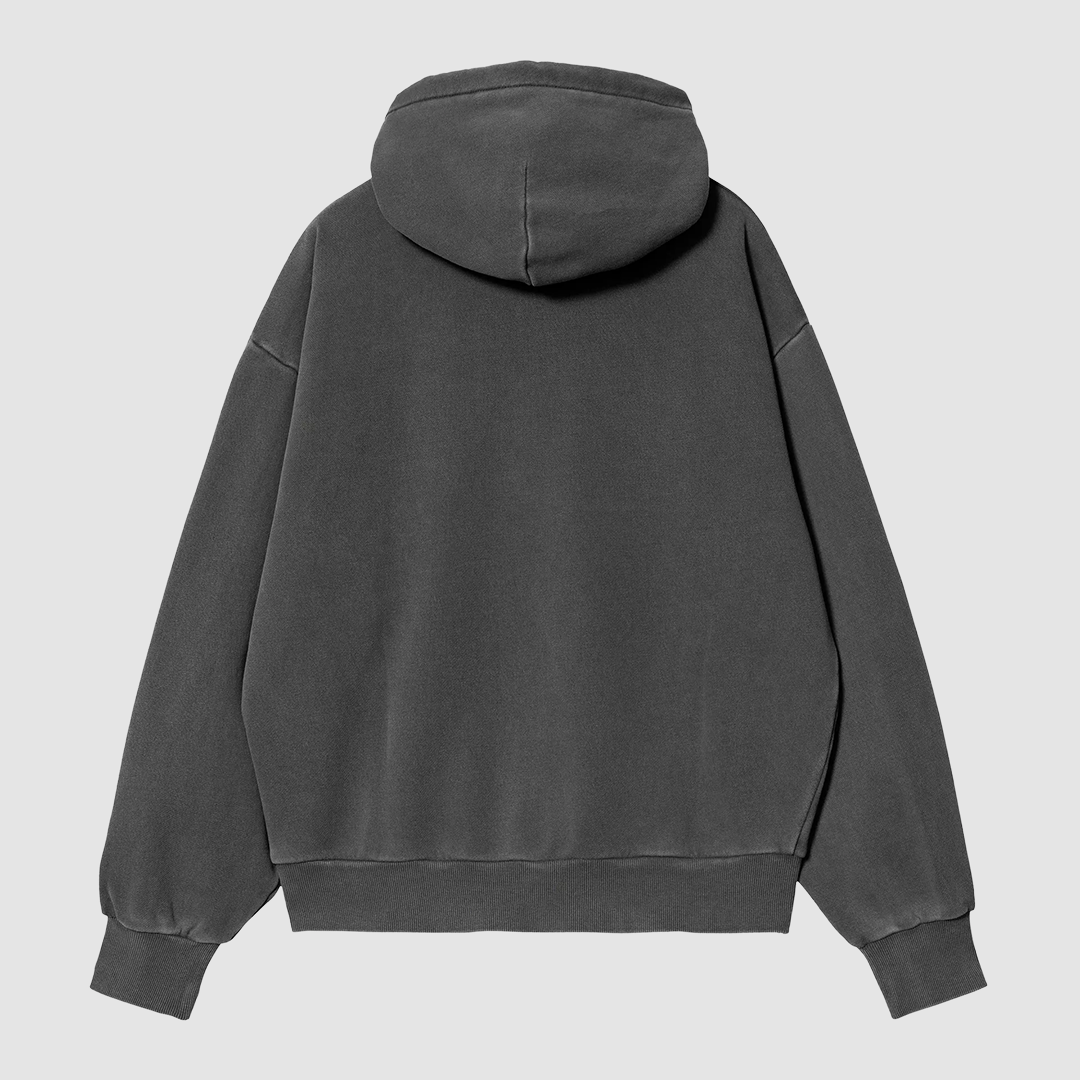 W' Hooded Nelson Sweat Black Garment Dyed