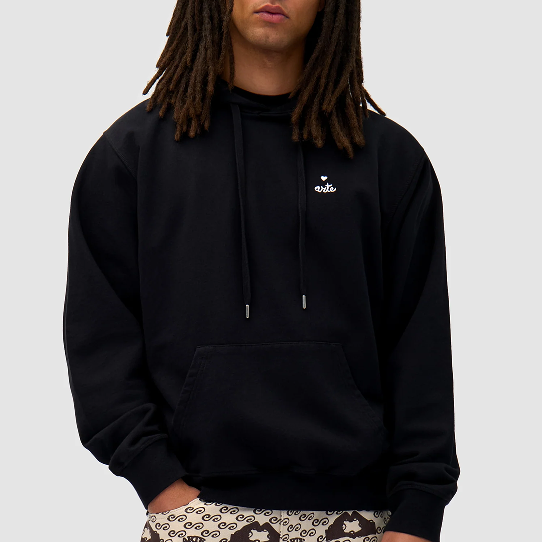 Heart Logo Hoodie Black