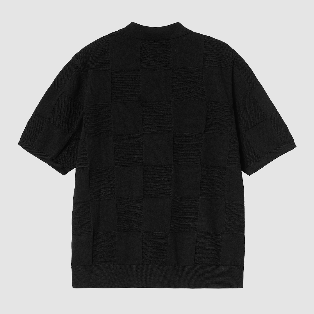S/S Checker Polo Black