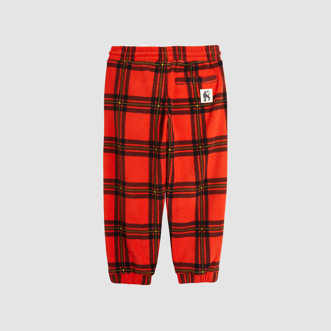 Check AOP Fleece Trousers Red