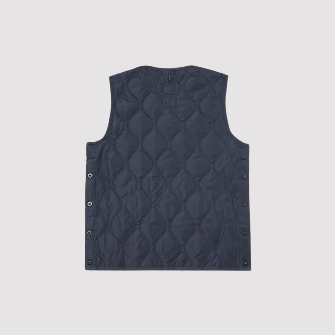 Military Crew Neck Down Vest D. Navy