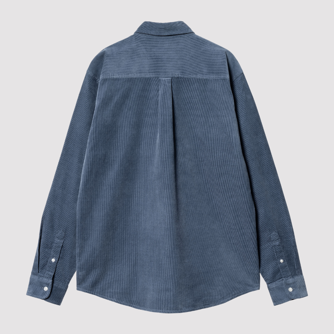 L/S Madison Fine Cord Shirt Hudson Blue / Black