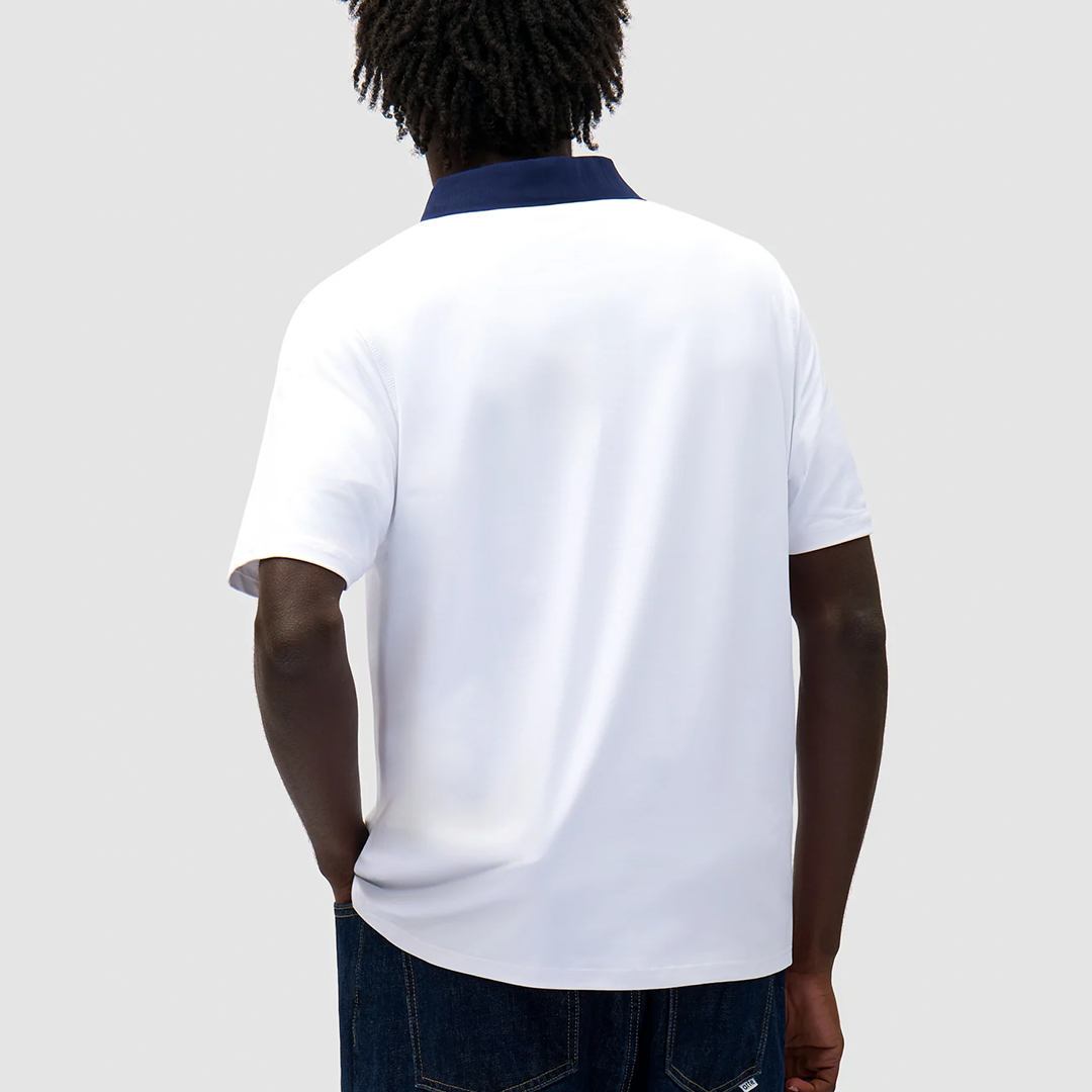 Logo Collar T-Shirt White / Navy