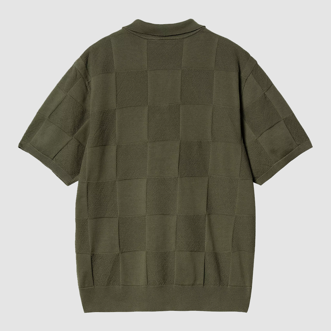 S/S Checker Polo Dollar Green