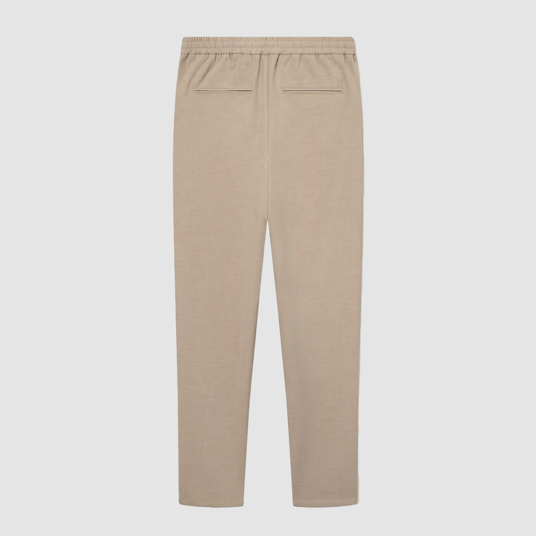 Como Tapered Textured Drawstring Pants Dark Sand