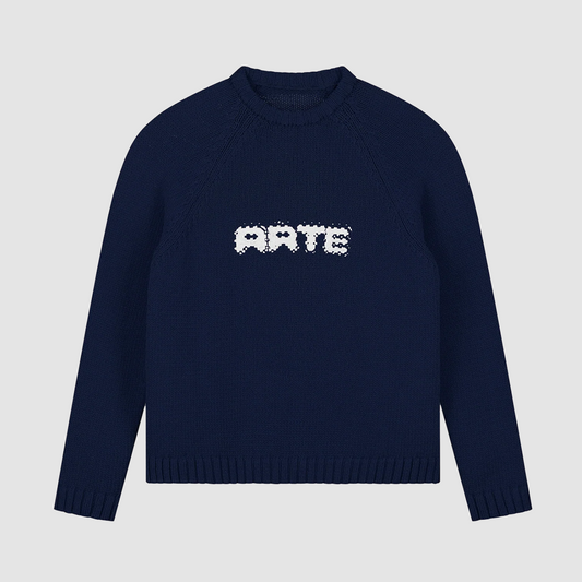 Pixel Front Knit Navy