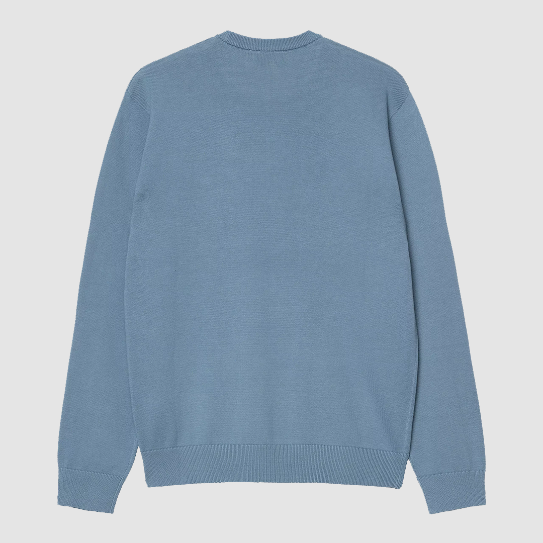Madison Cotton Sweater Icy Water / White