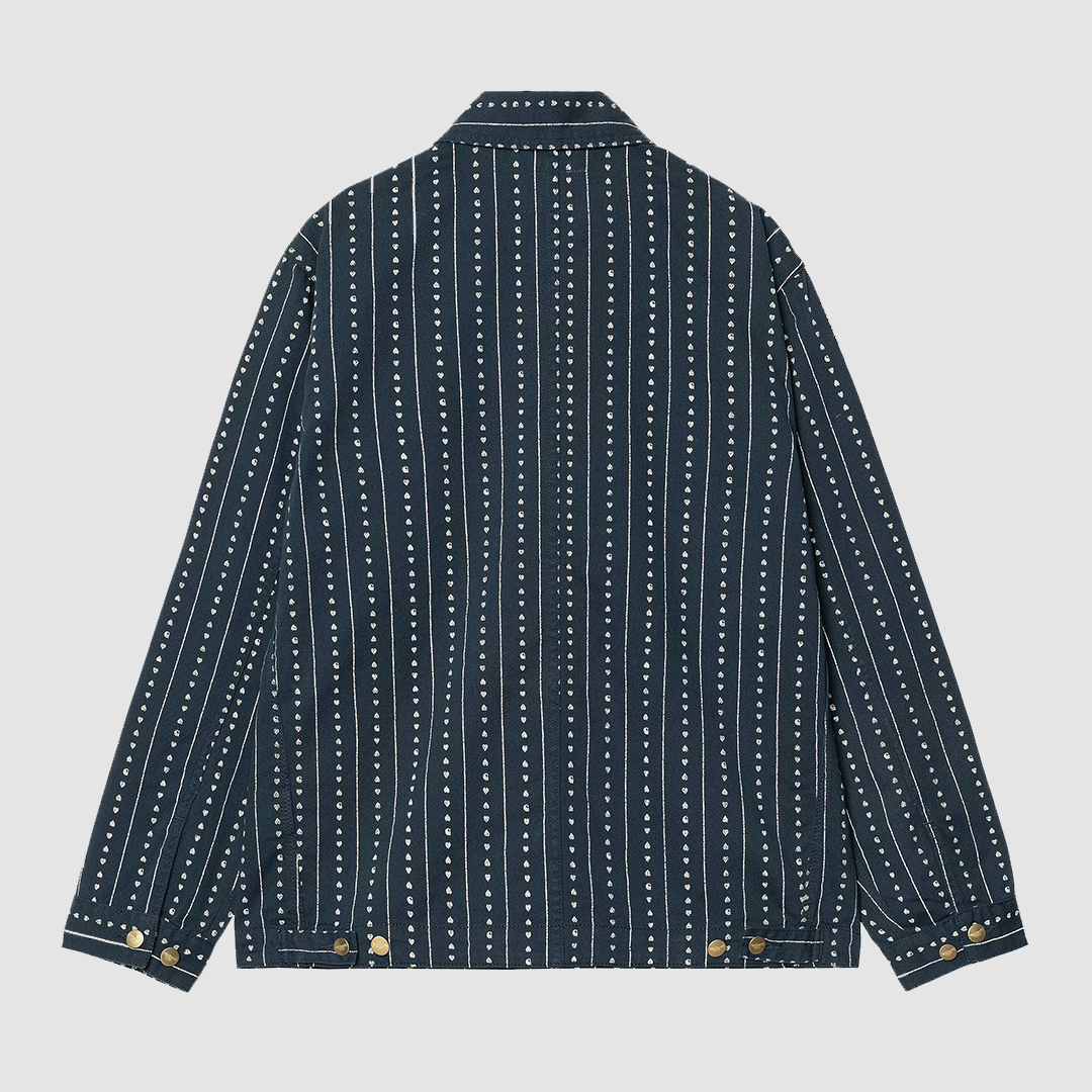 Drewe Chore Coat Heart C Pinstripe Ink / Natural Rinsed